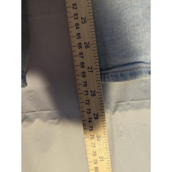 American Eagle Jeans Festival Flare Split Hem Sz 6 Short Stretch Denim 70s Retro - Picture 11 of 12